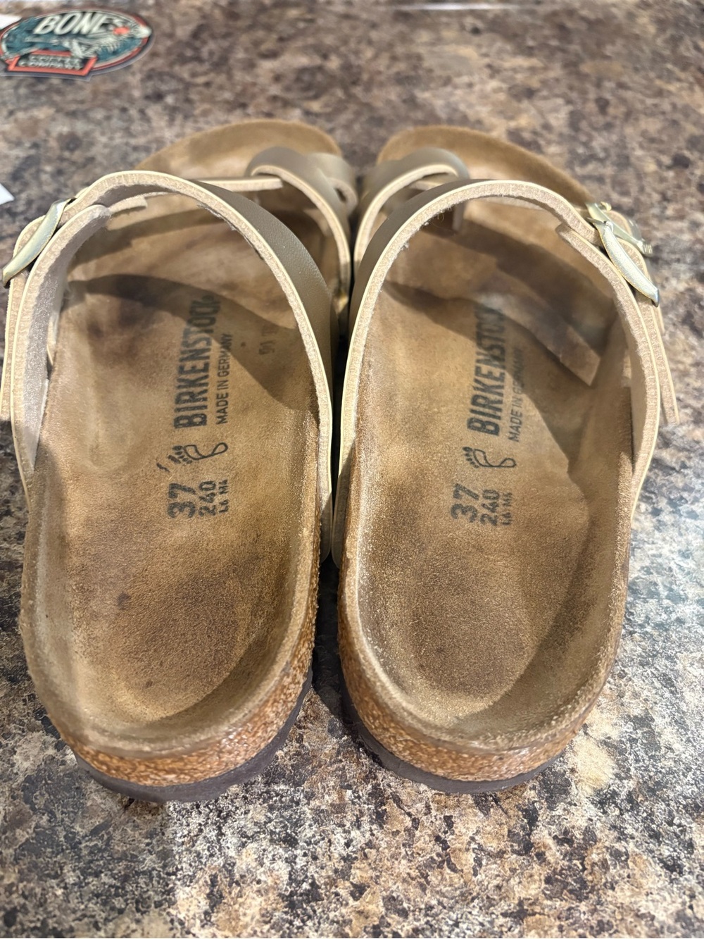 Birkenstock Metallic Gold Mayari Sandals 37/6/6.5 - Picture 4 of 6